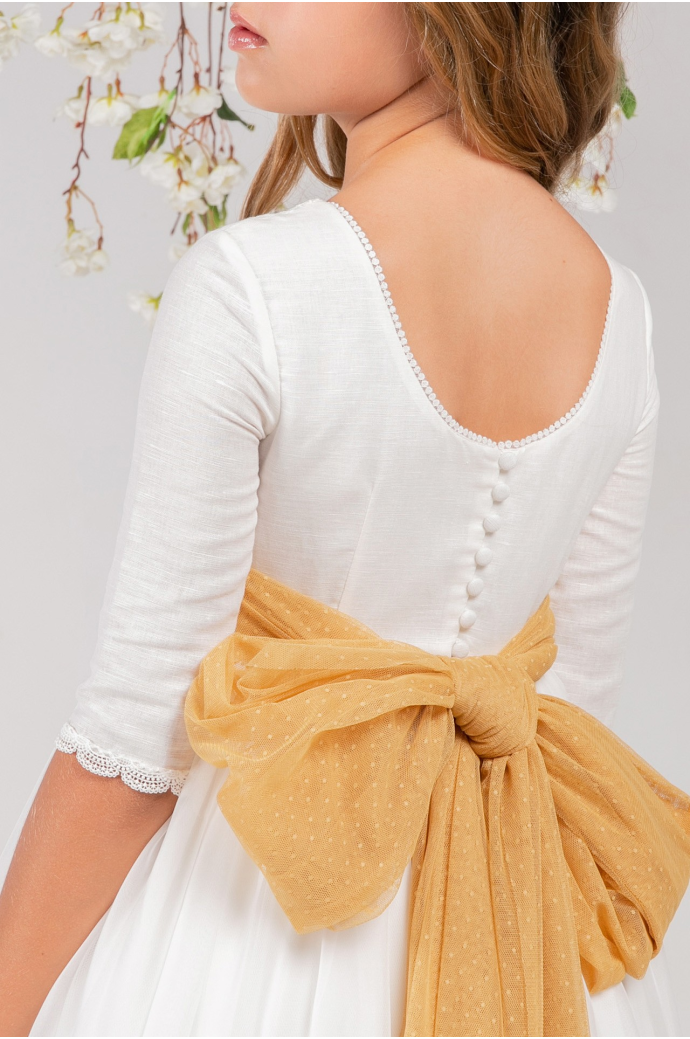 Vestido Comunión Zoe Mostaza Vestido Comunión Zoe Mostaza