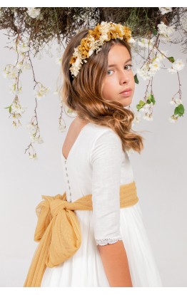 Vestido Comunión Zoe Mostaza Vestido Comunión Zoe Mostaza