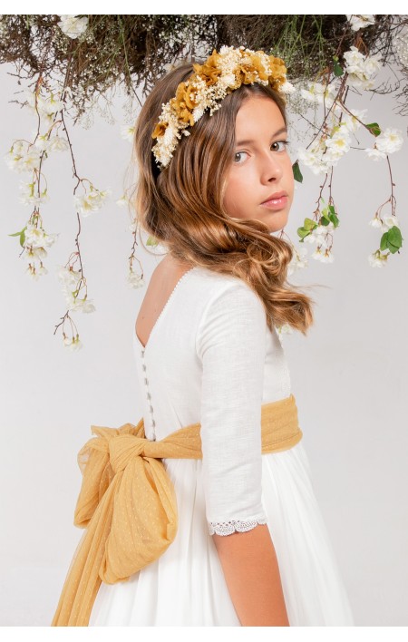 Vestido Comunión Zoe Mostaza Vestido Comunión Zoe Mostaza