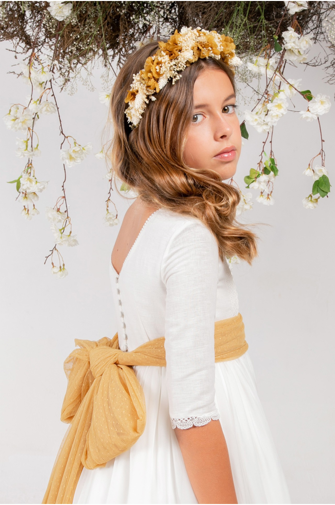 Vestido Comunión Zoe Mostaza Vestido Comunión Zoe Mostaza