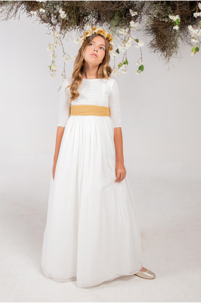 Vestido Comunión Zoe Mostaza Vestido Comunión Zoe Mostaza