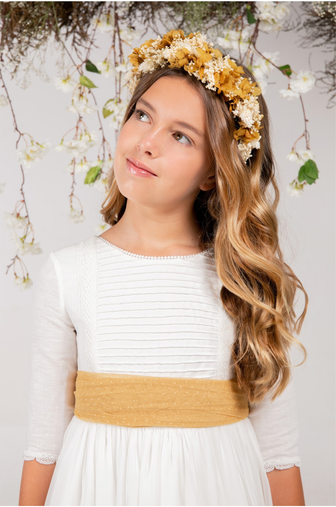 Vestido Comunión Zoe Mostaza Vestido Comunión Zoe Mostaza