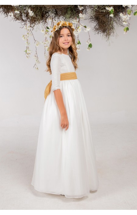 Vestido Comunión Zoe Mostaza Vestido Comunión Zoe Mostaza