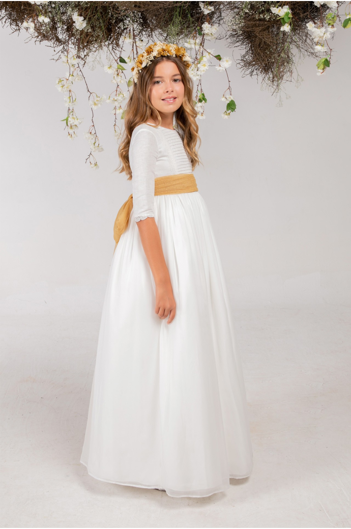 Vestido Comunión Zoe Mostaza Vestido Comunión Zoe Mostaza