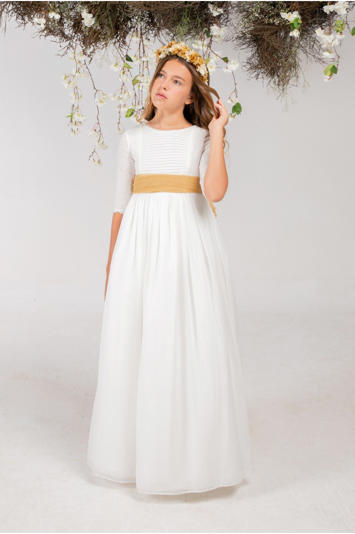 Vestido Comunión Zoe Mostaza Vestido Comunión Zoe Mostaza