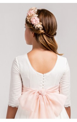 Vestido Comunión Zoe Muselina Rosa Clara Vestido Comunión Zoe Muselina Rosa Clara