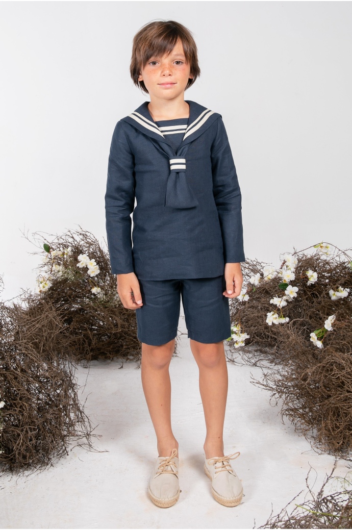Traje Comunion Niño Marinero Lino Traje Comunión Marinero Azul