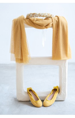 Lazada Tul Puntos Mostaza