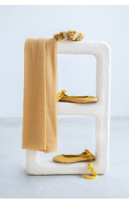 Lazada Tul Puntos Mostaza