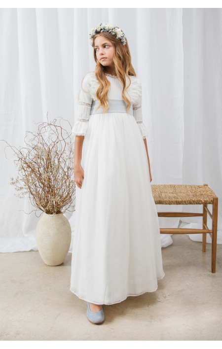 Vestido Comunión Laia Rústico Azul Vestido Comunión Laia Rústico Azul