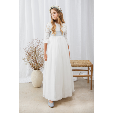 Vestido Comunión Laia Rústico Azul