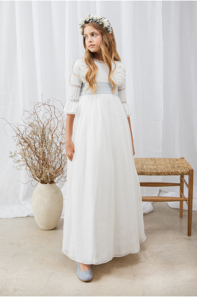 Vestido Comunión Laia Rústico Azul Vestido Comunión Laia Rústico Azul