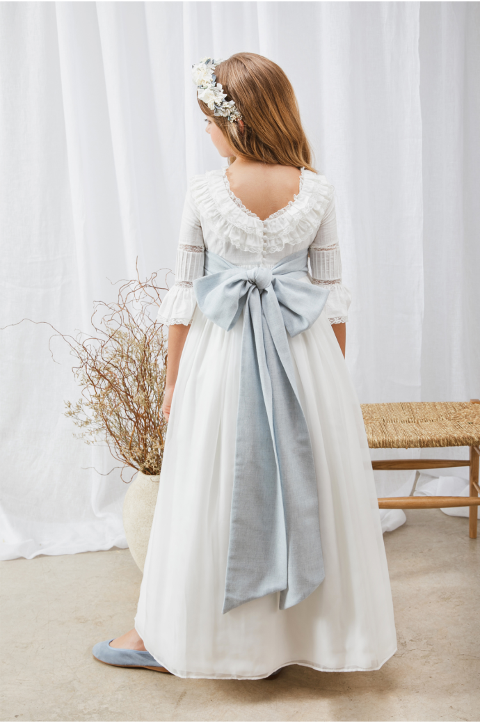 Vestido Comunión Laia Rústico Azul Vestido Comunión Laia Rústico Azul