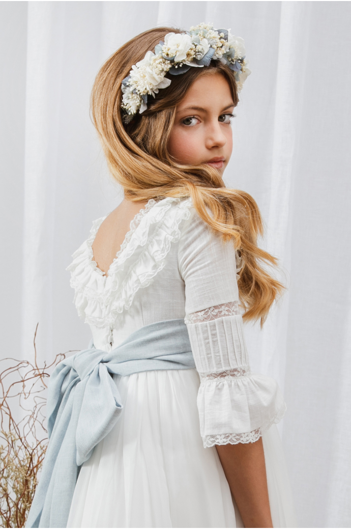 Vestido Comunión Laia Rústico Azul Vestido Comunión Laia Rústico Azul