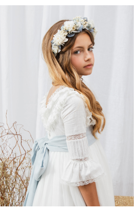 Vestido Comunión Laia Rústico Azul Vestido Comunión Laia Rústico Azul