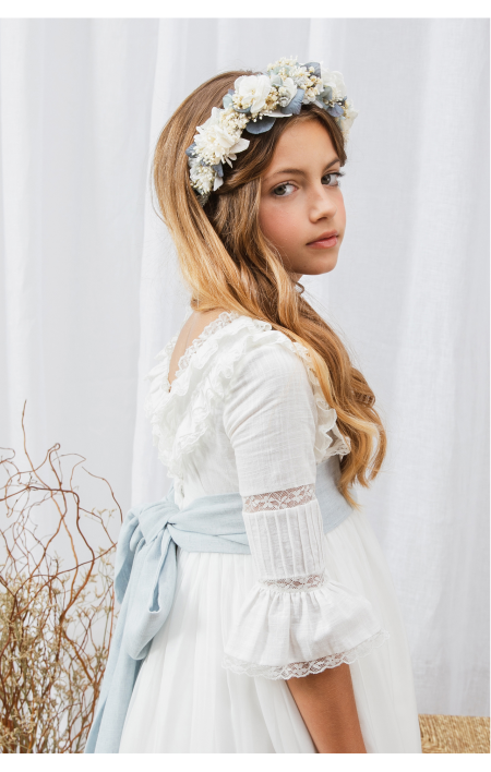 Vestido Comunión Laia Rústico Azul Vestido Comunión Laia Rústico Azul