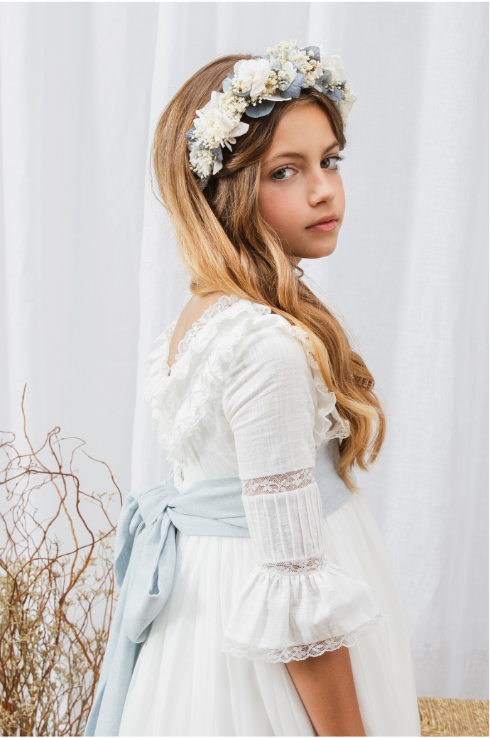 Vestido Comunión Laia Rústico Azul Vestido Comunión Laia Rústico Azul