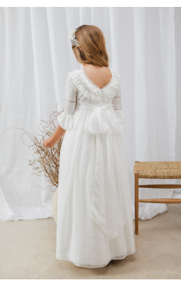 Vestido Comunión Laia Gasa Marfil Vestido Comunión Laia Gasa Marfil