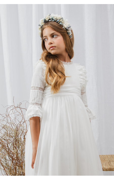 Vestido Comunión Laia Gasa Marfil Vestido Comunión Laia Gasa Marfil
