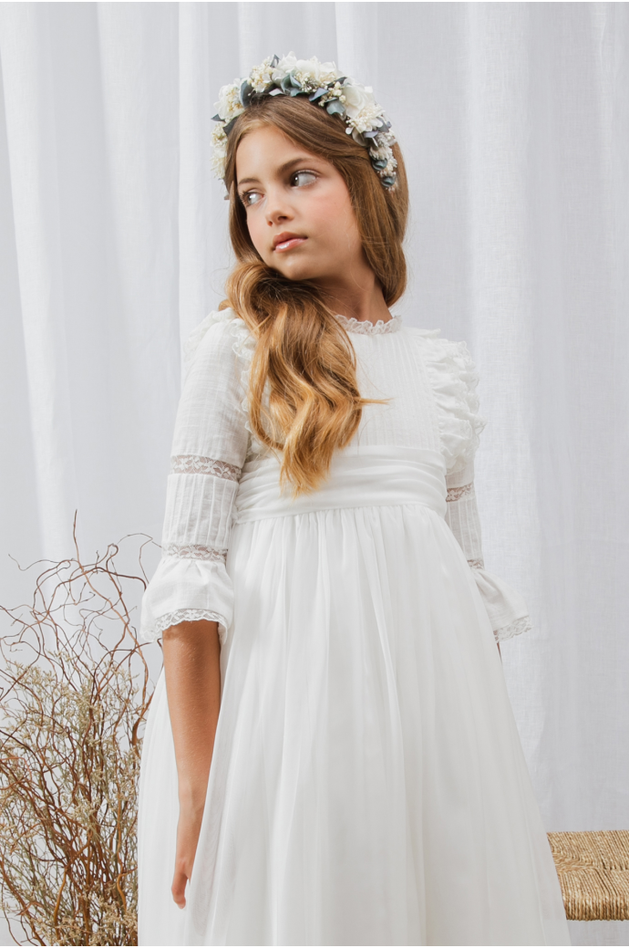 Vestido Comunión Laia Gasa Marfil Vestido Comunión Laia Gasa Marfil