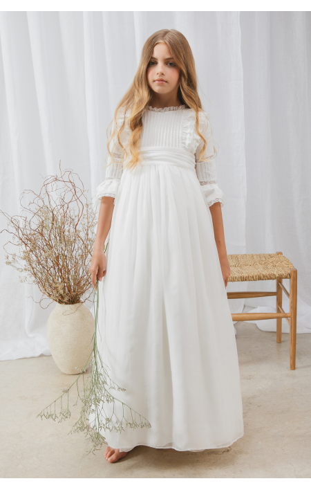 Vestido Comunión Laia Gasa Marfil Vestido Comunión Laia Gasa Marfil