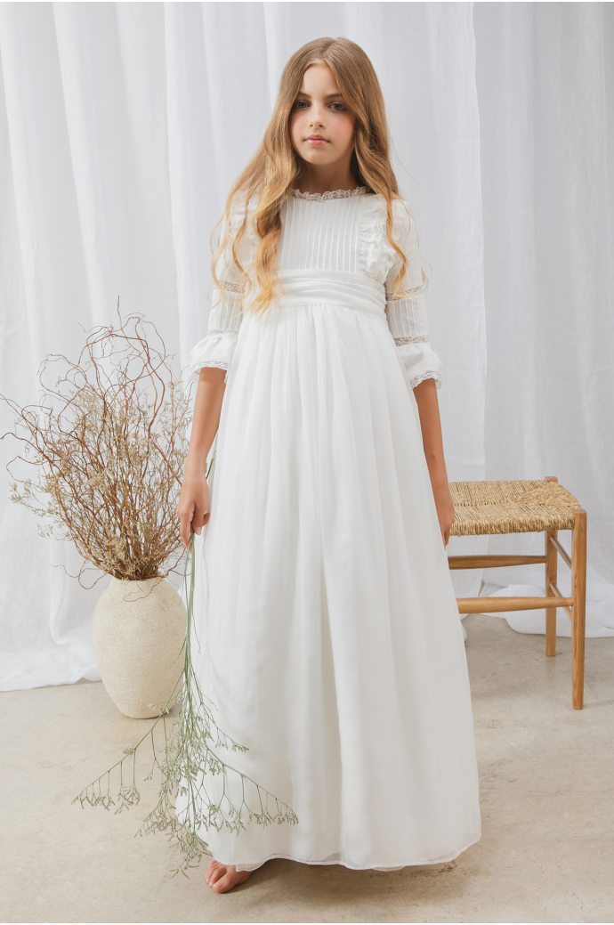 Vestido Comunión Laia Gasa Marfil Vestido Comunión Laia Gasa Marfil