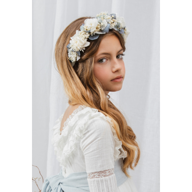 Rustic Blue Preserved Flower Headband Rustic Blue Preserved Flower Headband