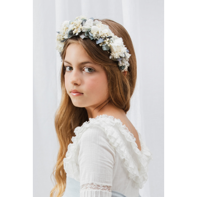 Rustic Blue Preserved Flower Headband Rustic Blue Preserved Flower Headband