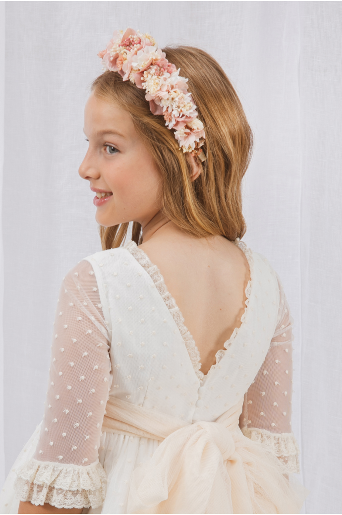 Diadema Flor Preservada Rosa