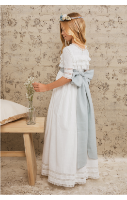 Abby Indigo Linen Communion Dress