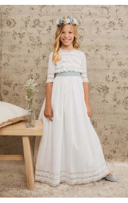 Abby Indigo Linen Communion Dress