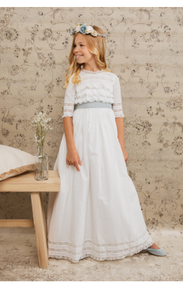 Abby Indigo Linen Communion Dress