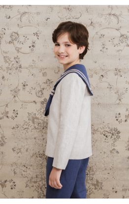 Navy Stone Sailor Communion Suit