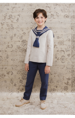 Navy Stone Sailor Communion Suit