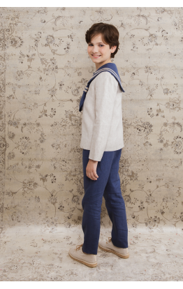 Navy Stone Sailor Communion Suit