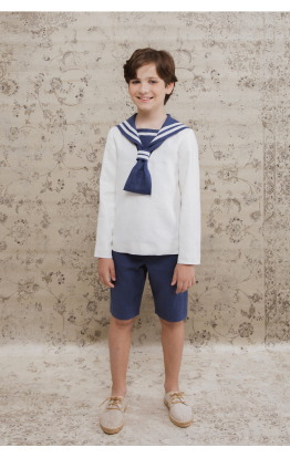 Ivory Navy Sailor Communion Suit