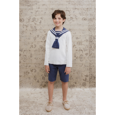 Ivory Navy Sailor Communion Suit