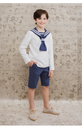 Ivory Navy Sailor Communion Suit