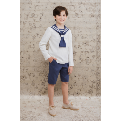 Ivory Navy Sailor Communion Suit