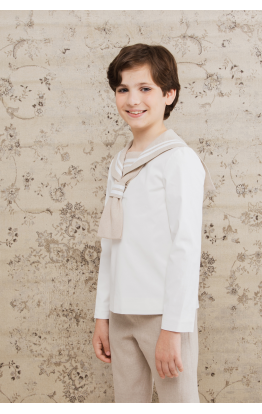 Ivory Stone Sailor Communion Suit