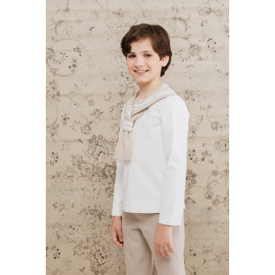 Ivory Stone Sailor Communion Suit