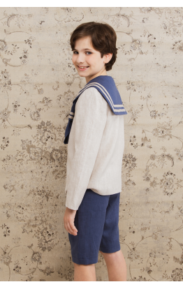 Navy Stone Sailor Communion Suit