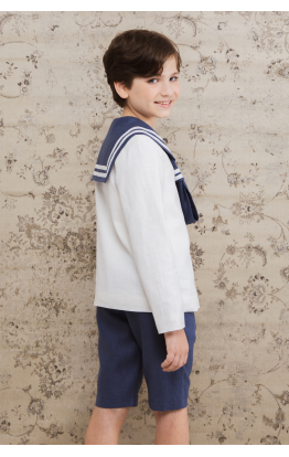 Ivory Navy Sailor Communion Suit