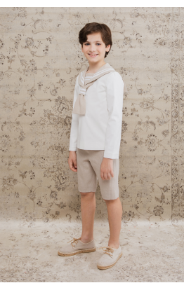 Ivory Stone Sailor Communion Suit