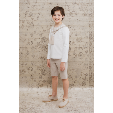 Ivory Stone Sailor Communion Suit