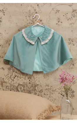 Aquamarine Velvet Cape