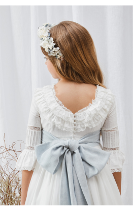Vestido Comunión Laia Rústico Azul