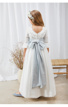 Vestido Comunión Laia Rústico Azul