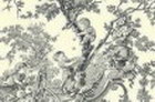 Grey Toile De Jouy Thin Canvas