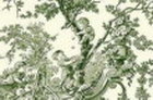 Green Toile De Jouy Thin Canvas